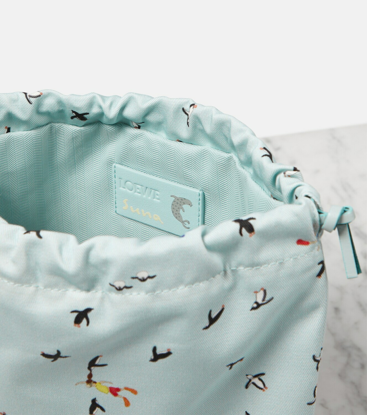 Loewe x Suna Fujita Penguin Small canvas pouch Loewe
