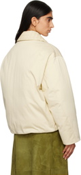 Bottega Veneta Off-White Cotton Twill Down Puffer Jacket