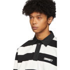 Carhartt Work In Progress Black and White Easton Stripe Rugby Polo
