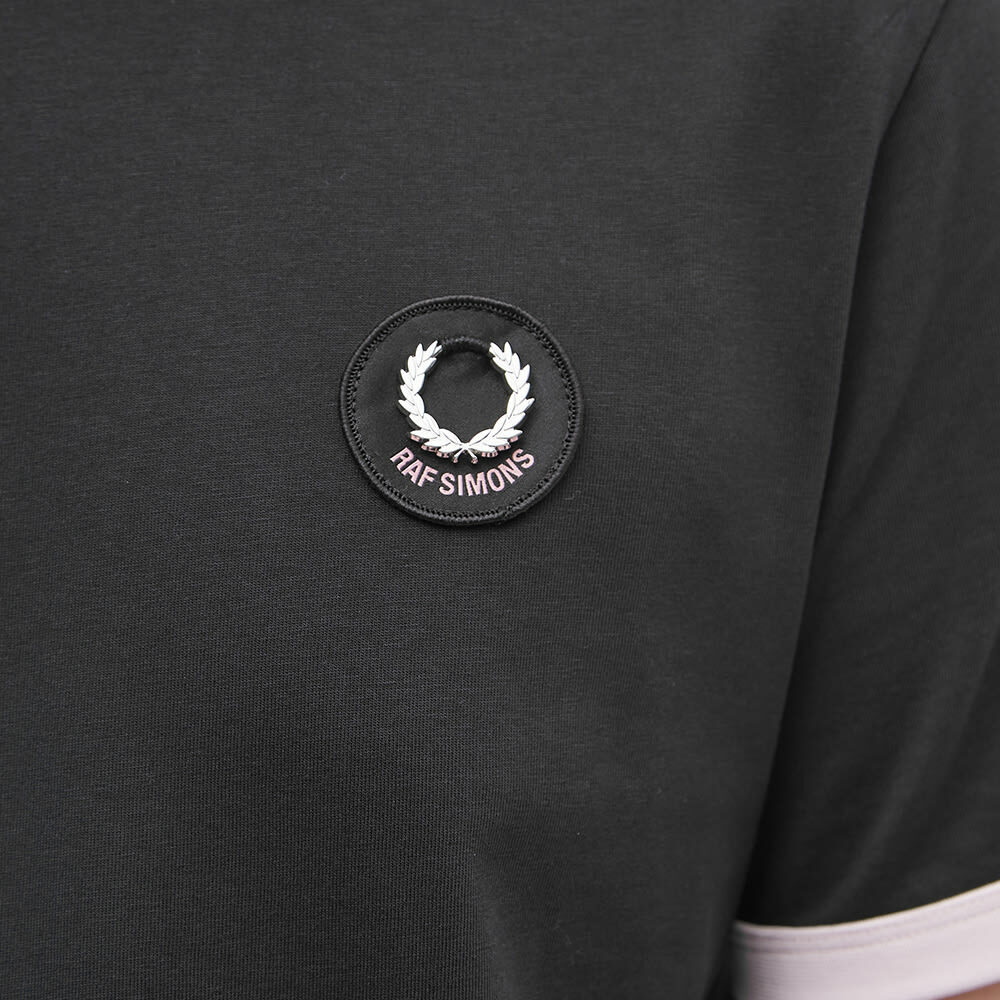 Fred Perry x Raf Simons Contrast Trim T-Shirt in Black Fred Perry