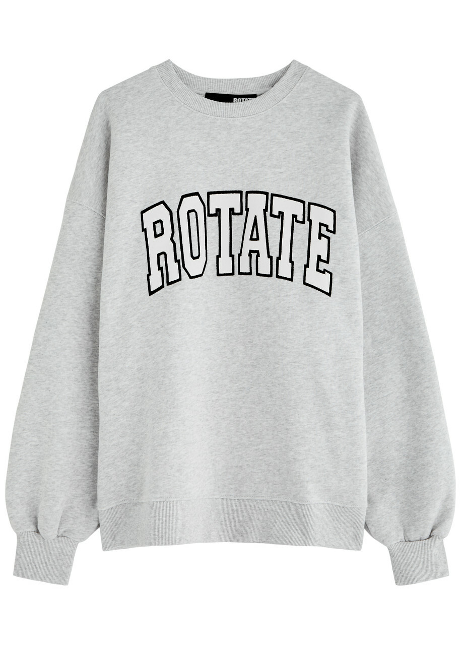 Rotate Sunday Logo Cotton Sweatshirt Light Grey