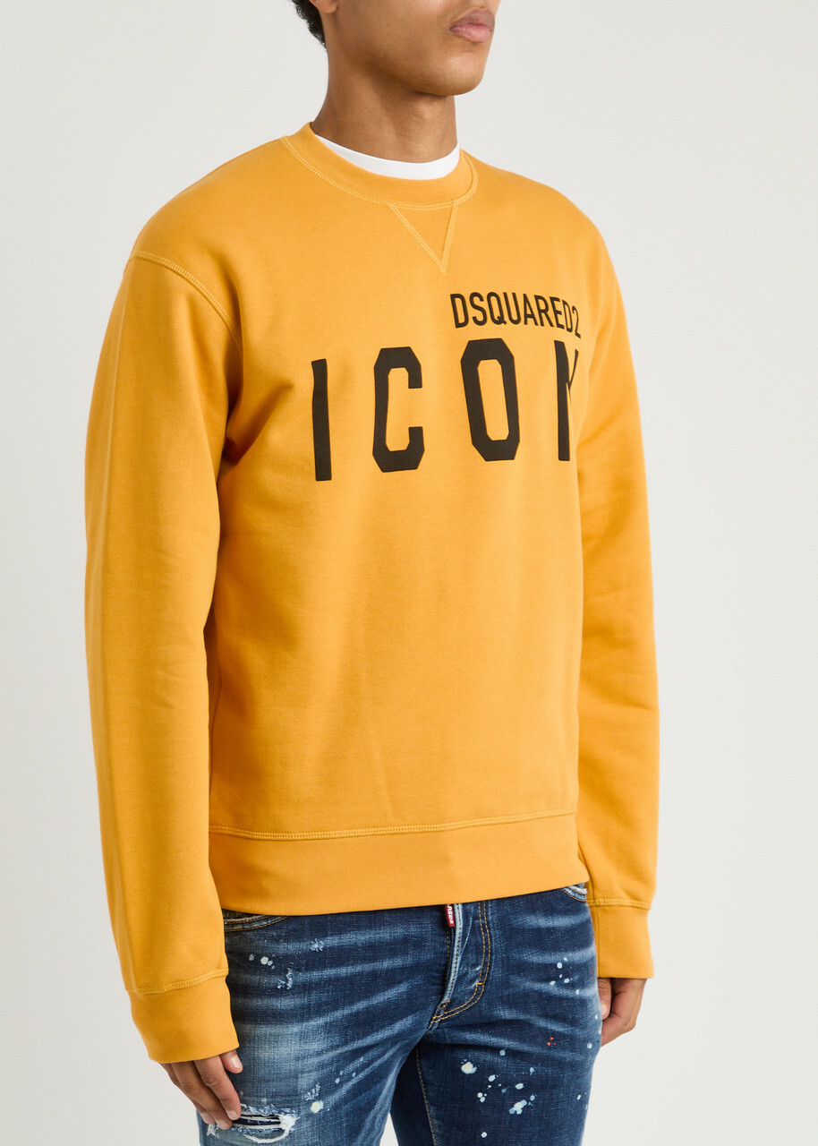 DSQUARED2 Logo-print Cotton Sweatshirt Yellow