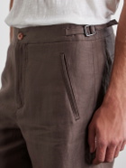 God's True Cashmere - Straight-Leg Linen-Twill Shorts - Brown