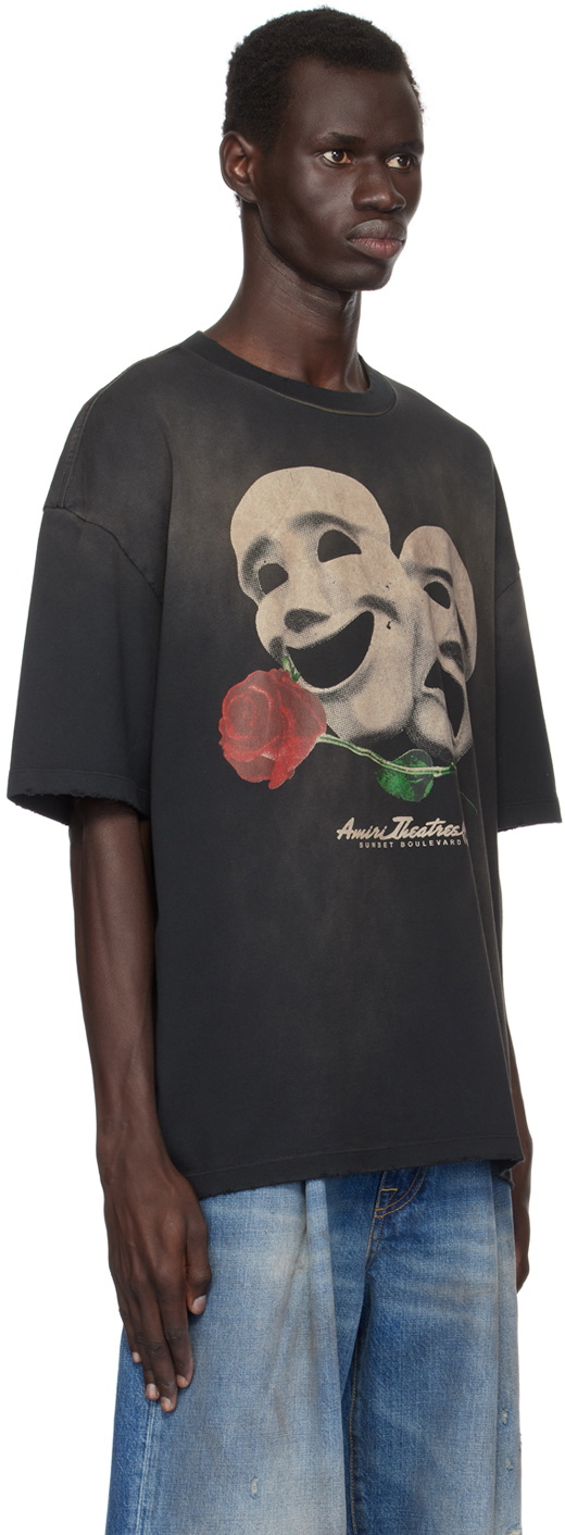 AMIRI シアターマスク オーバーサイズ Tシャツ モダンアート AMIRI THEATRE MASKS OVERSIZED TEE | REVERSIBLE