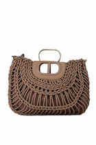 TwinSet Leather Effect Woven Bag