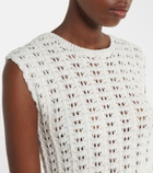 Loulou de Saison Saez asymmetric scalloped crochet top
