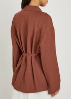 Brunello Cucinelli Tie-waist Twill Jacket Terracotta