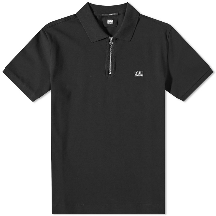 Photo: C.P. Company Men's Zipped Polo Shirt in Black