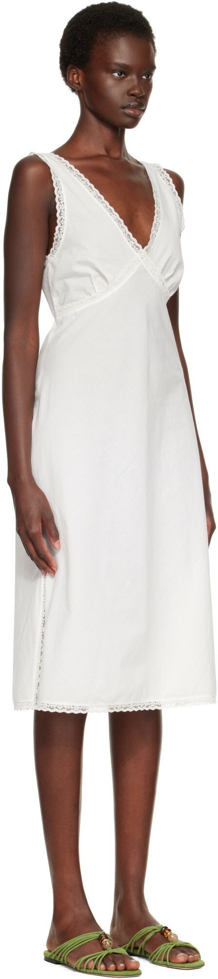 Cou Cou White 'The Iris Slip' Midi Dress