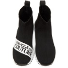 Versace Jeans Couture Black Institutional Logo Sock Sneakers