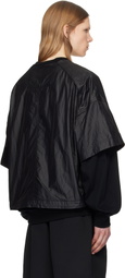 Juun.J Black Nylon Dual Layer Sweatshirt
