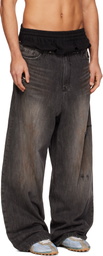 We11done Black Layered Jeans