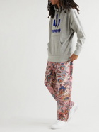 Isabel Marant - Miley Logo-Flocked Cotton-Blend Jersey Hoodie - Gray