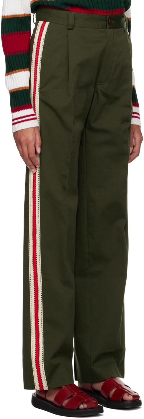 Wales Bonner SSENSE Exclusive Khaki Harmonic Trousers