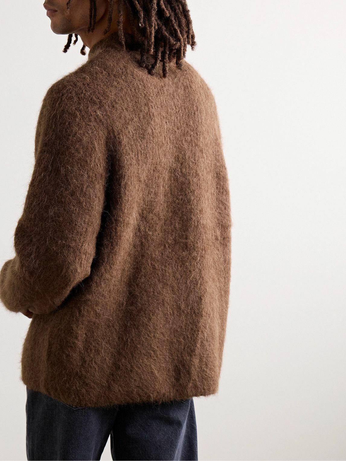 Séfr - Haru Alpaca-Blend Mock-Neck Sweater - Brown