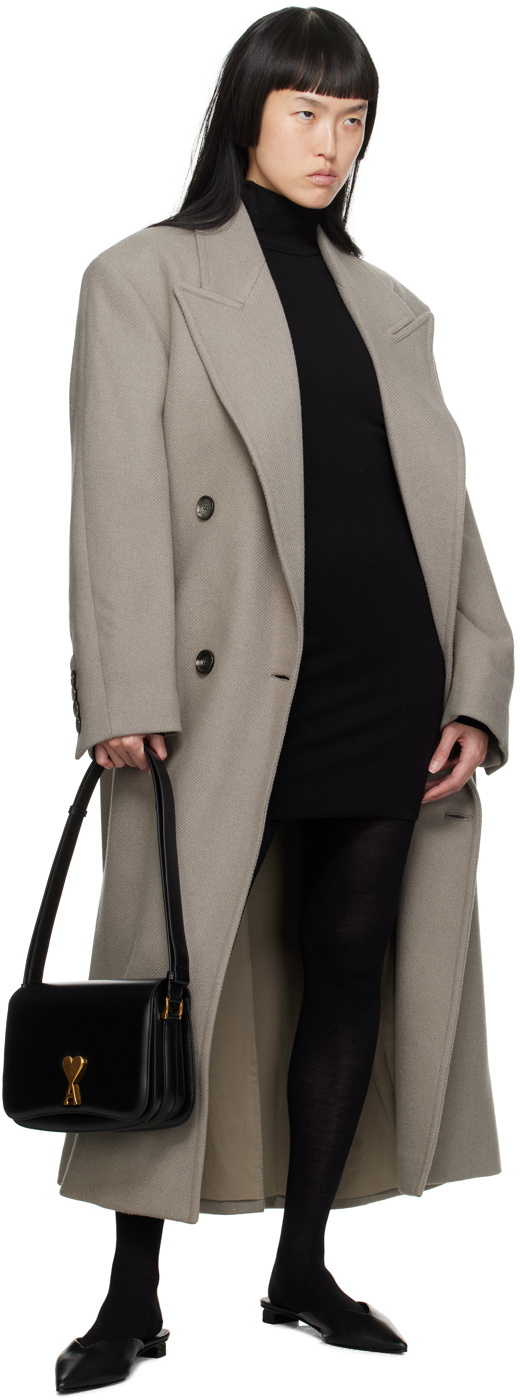 AMI Alexandre Mattiussi Gray Double-Breasted Coat