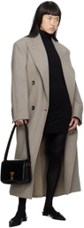 AMI Alexandre Mattiussi Gray Double-Breasted Coat