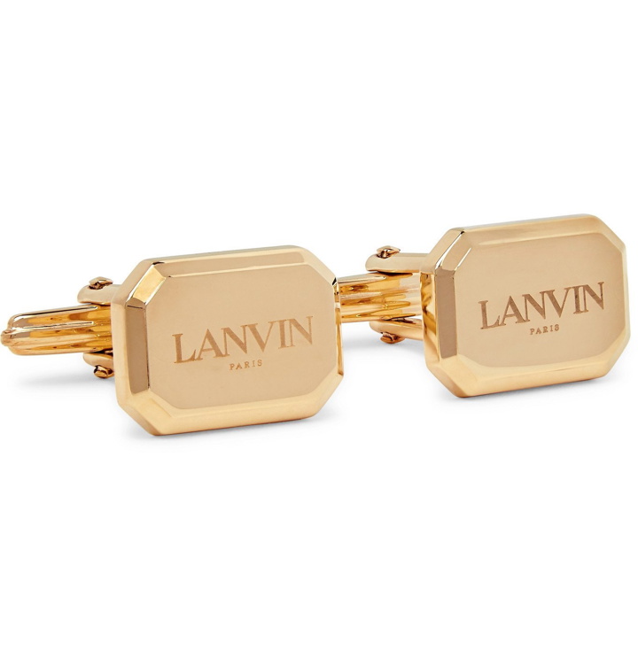 Photo: Lanvin - Logo-Engraved Gold-Plated Cufflinks - Gold