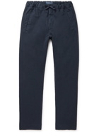 Frescobol Carioca - Oscar Slim-Fit Tapered Linen and Cotton-Blend Drawstring Trousers - Blue
