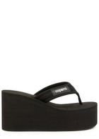 Coperni 90 Canvas Thong Wedge Sandals Black