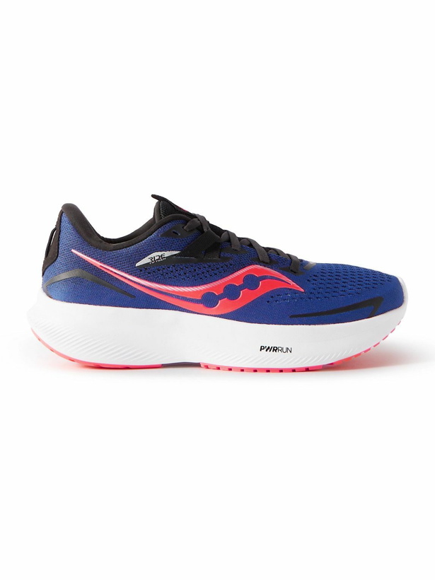Photo: Saucony - Ride 15 Rubber-Trimmed Mesh Running Sneakers - Blue