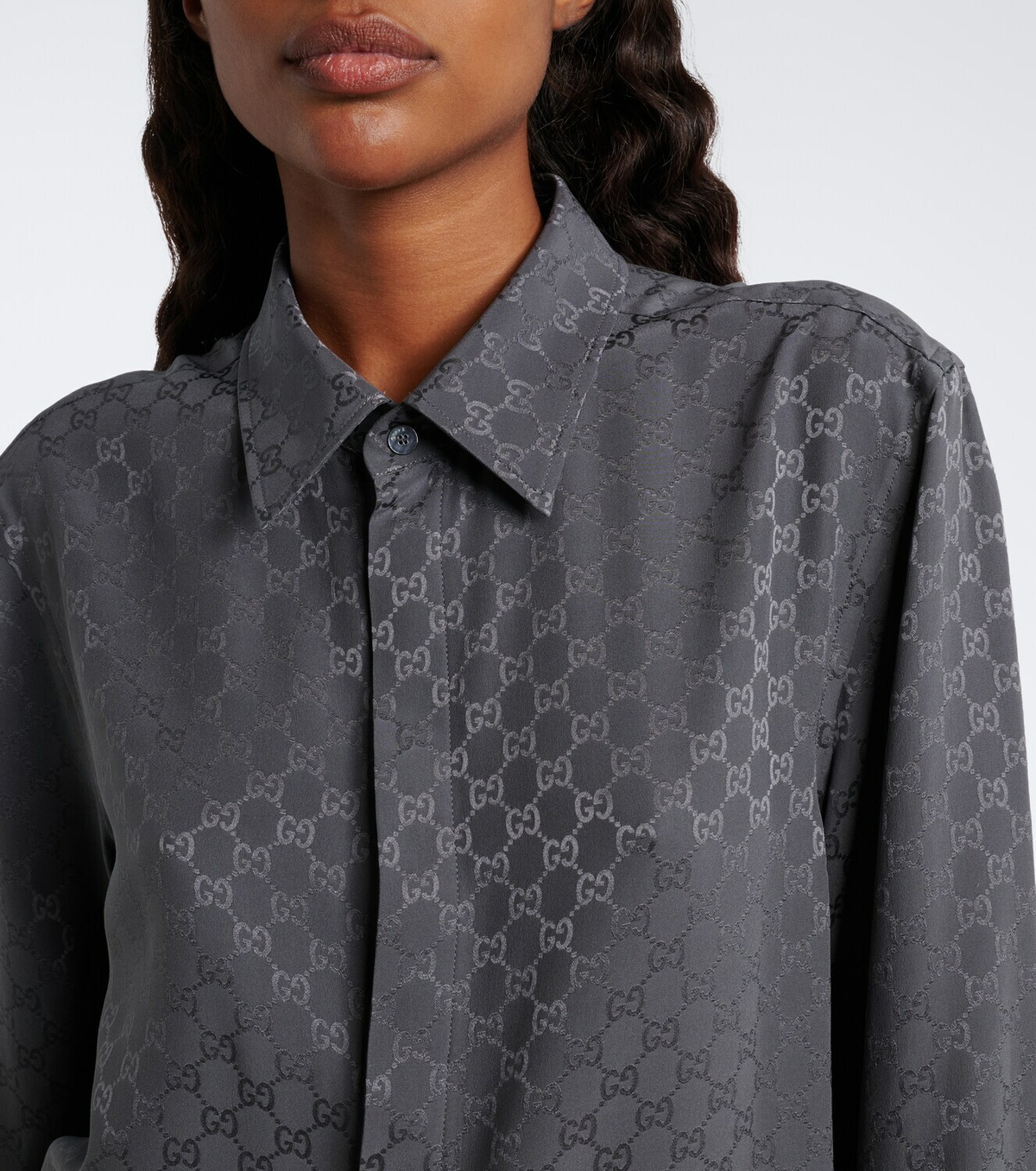Gucci GG printed silk twill shirt