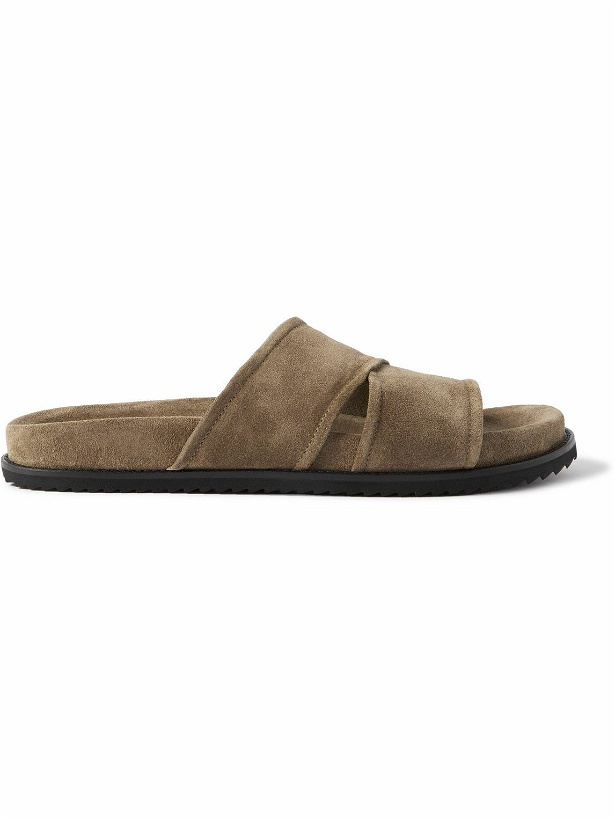 Photo: Mr P. - David Regenerated Suede by evolo® Sandals - Brown