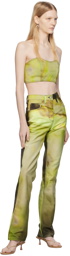 Serapis Green Printed Jeans