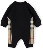 Burberry Baby Black Quilted Vintage Check Jumpsuit