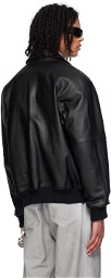 1017 ALYX 9SM Black Appliqué Leather Jacket