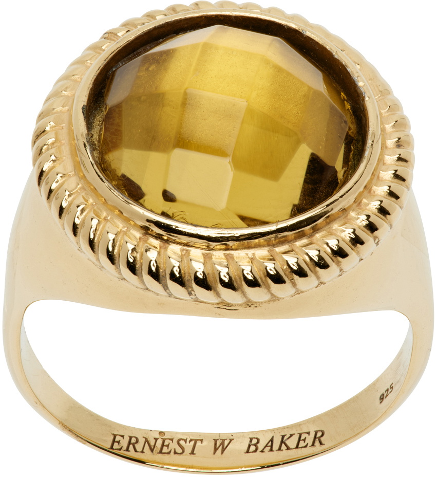 Ernest W. Baker Gold Gemstone Ring Ernest W. Baker