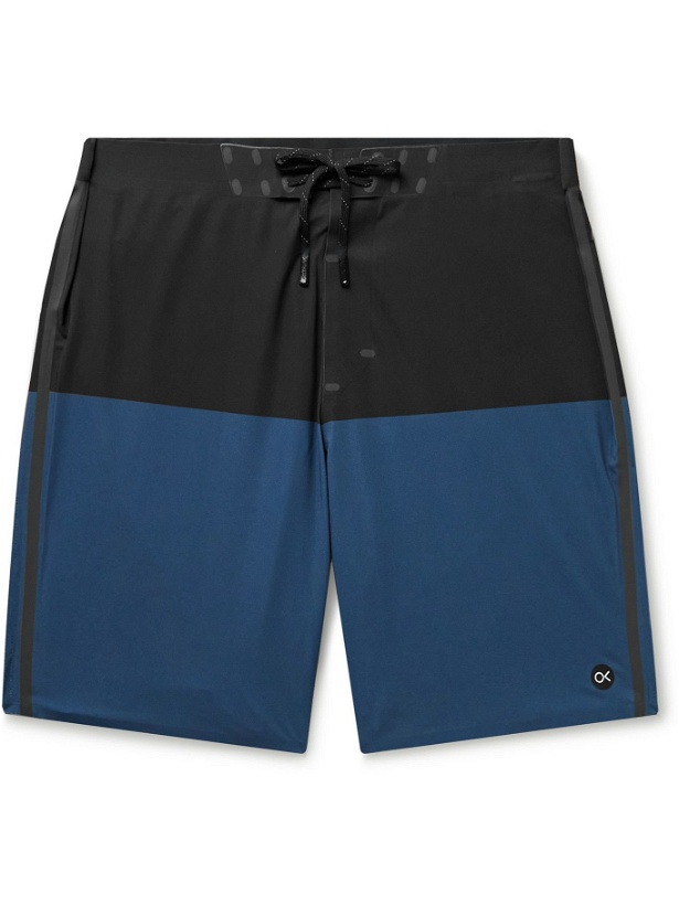Photo: OUTERKNOWN - Apex Long-Length Melangé Swim Shorts - Blue