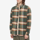 Portuguese Flannel Men's Farm Button Down Check Shirt in Green/Orange/Stone