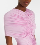 Self-Portrait Caped ruched jersey maxi dress