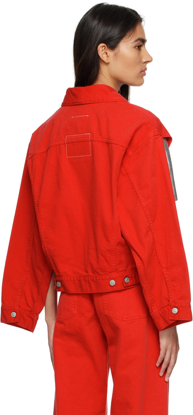 MM6 Maison Margiela Red Cutout Denim Jacket MM6 Maison Margiela
