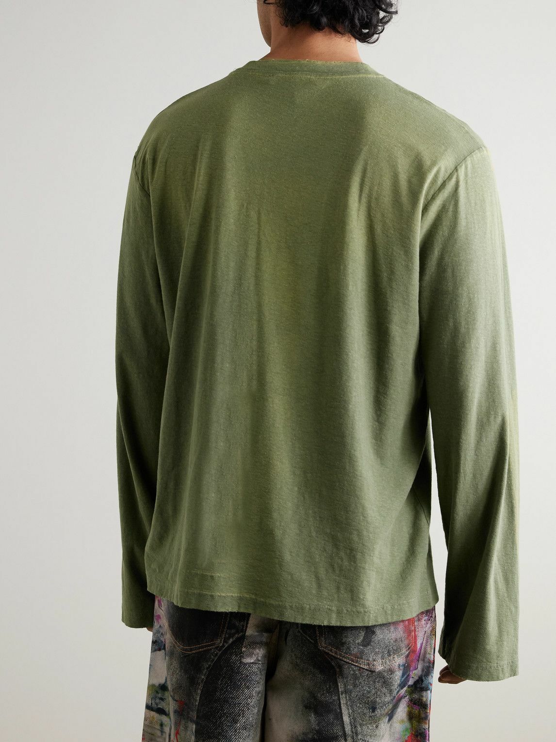 Acne Studios - Edden U 1996 Logo-Print Distressed Cotton and Hemp