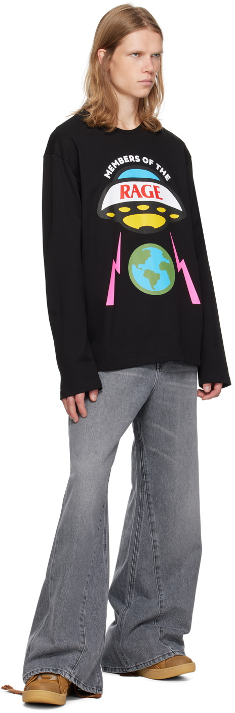 Members of the Rage Black Printed Hero Logo Long Sleeve T-Shirt