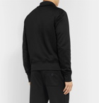 AMI - Logo-Appliquéd Fleece-Back Jersey Track Jacket - Black