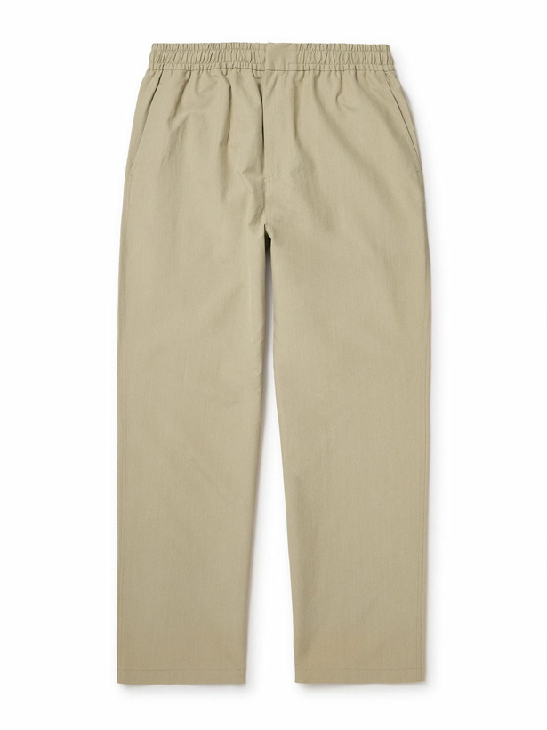 Photo: SSAM - Straight-Leg Cotton and Silk-Blend Trousers - Neutrals
