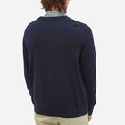 Maison Kitsuné Men's Fox Head Patch Merino Crew Knit in Navy