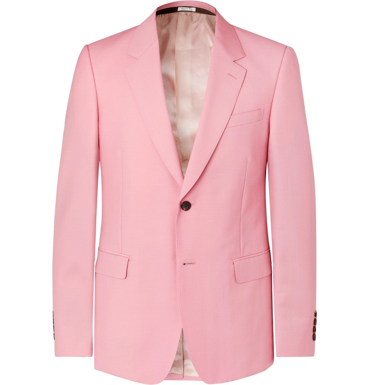 Photo: Alexander McQueen - Pink Slim-Fit Wool and Mohair-Blend Suit Jacket - Pink