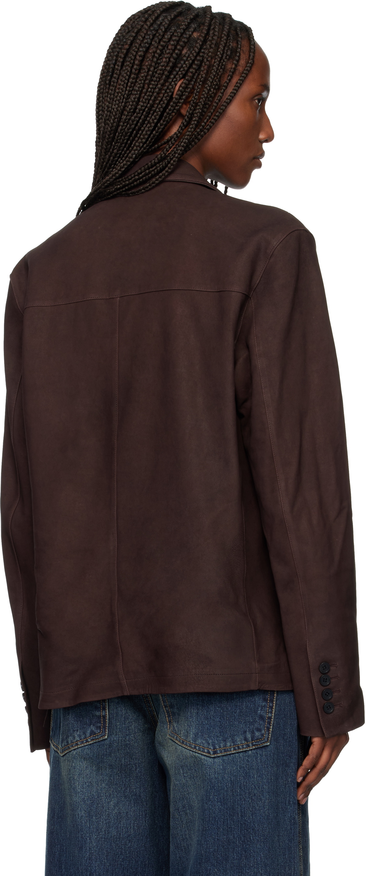 TONYWACK Burgundy Lamb Leather Nubuck Jacket