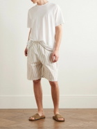 The Row - Zindel Straight-Leg Striped Cotton Shorts - Neutrals