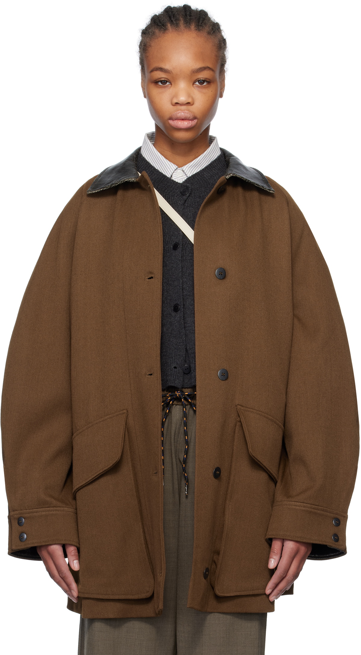 Cordera Brown Short Trench Jacket