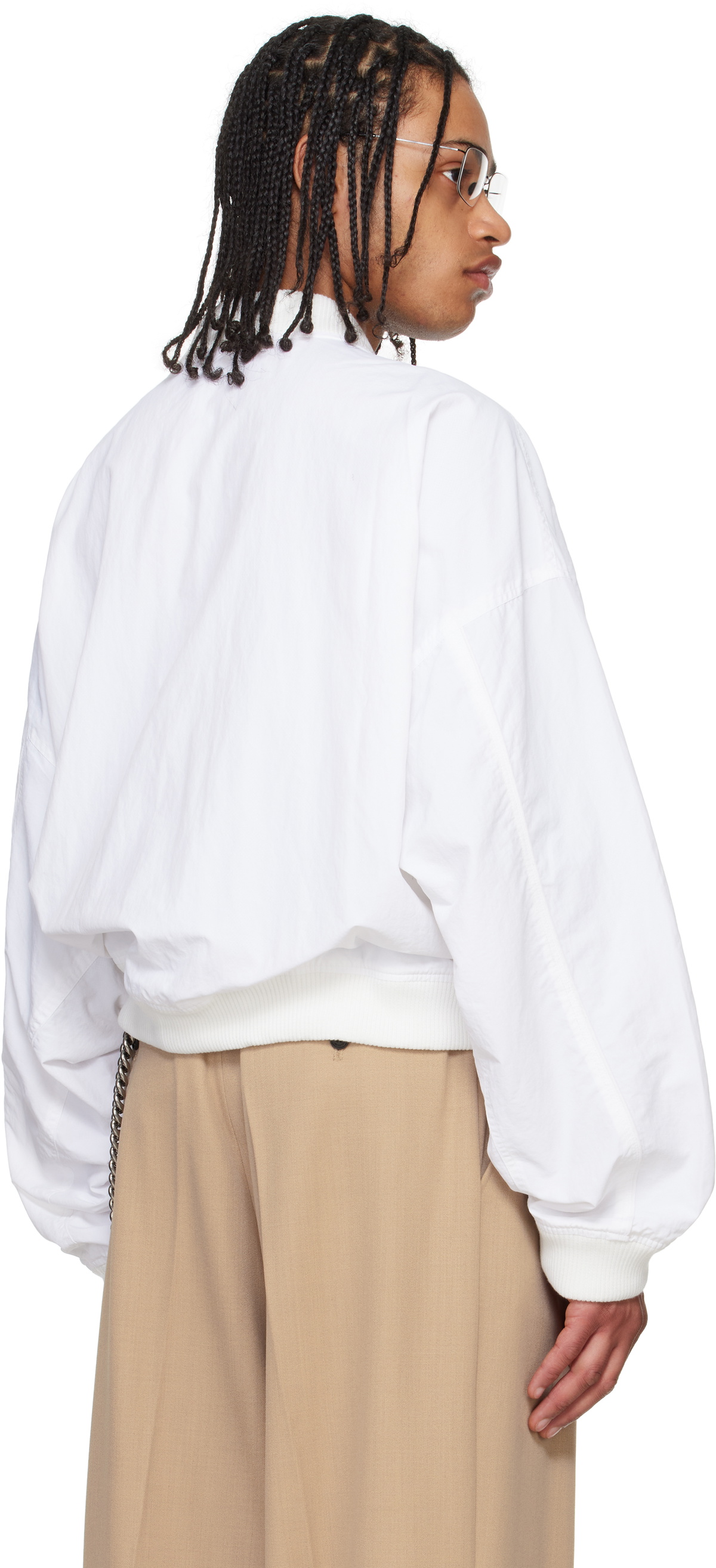 WILLY CHAVARRIA White Track Bomber Jacket