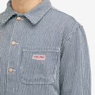 Dubbleware Men's Amherst Hickory Stripe Chore Jacket in White/Indigo