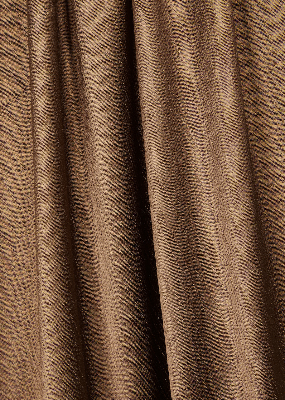 Bec & Bridge Moon Dance Strapless Satin Maxi Dress Chocolate