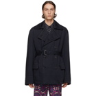 Dries Van Noten Navy Robert Short Peacoat