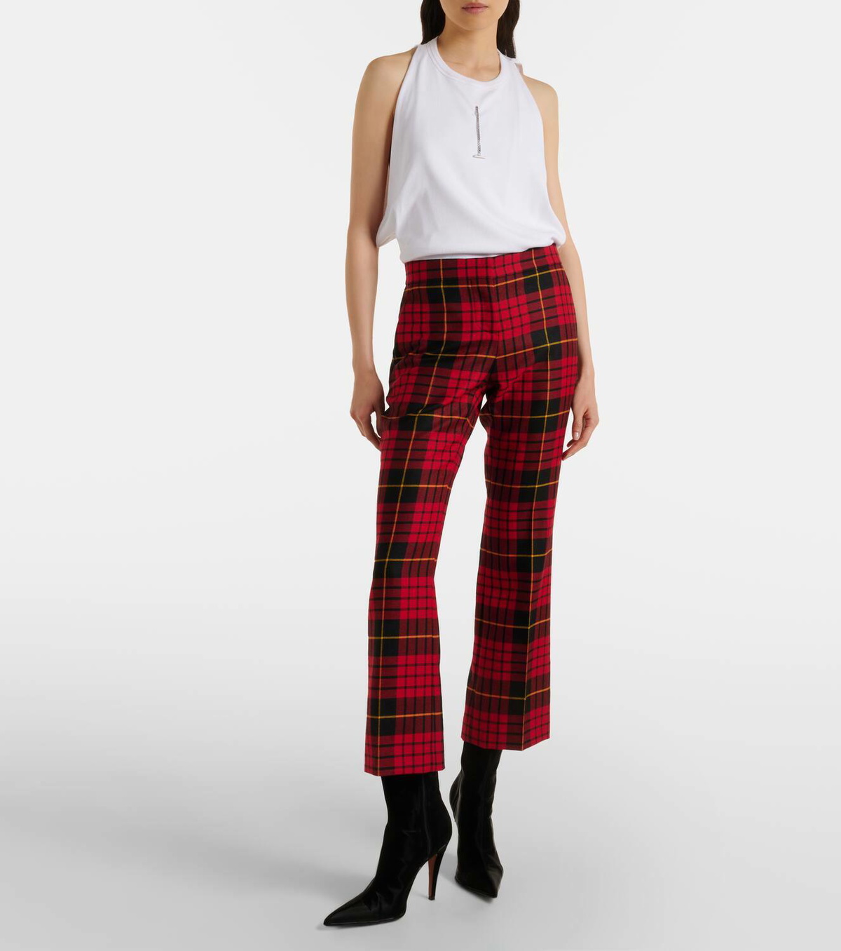 Alexander McQueen Tartan wool flared pants Alexander McQueen