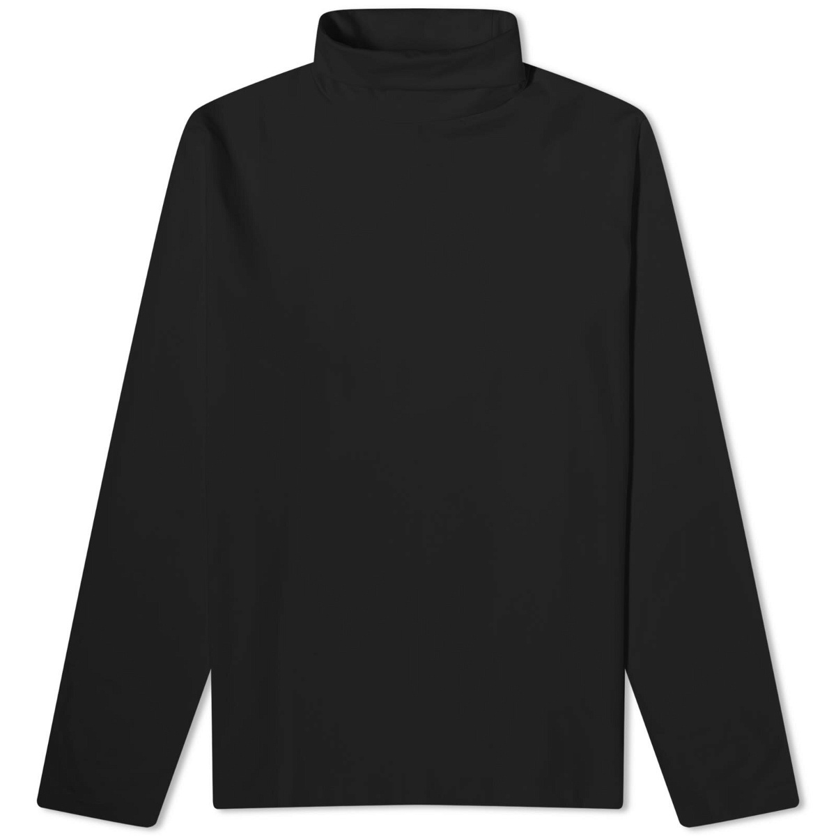 Photo: Jil Sander Men's Plus Long Sleeve Mock Neck T-Shirt in Black
